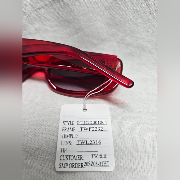 P&T Optical Red Retro Fashion Y2K Sunglasses - New - Picture 4 of 7